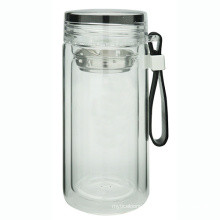 Double Wall Glass Bottle with Loop